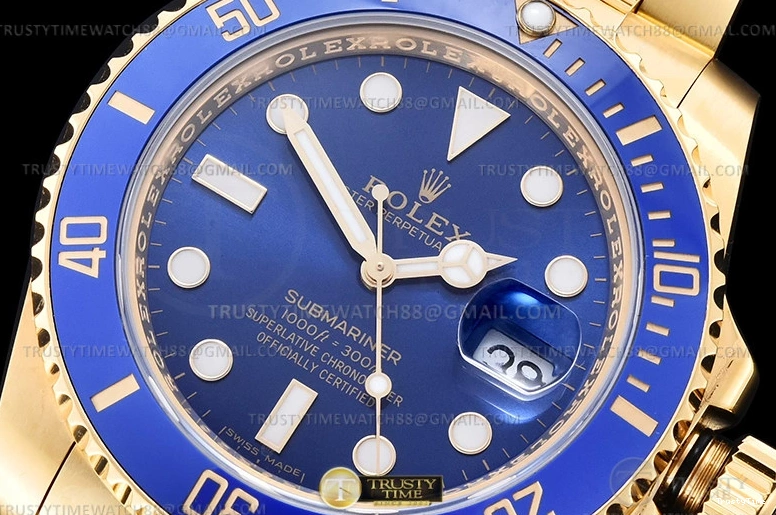 0323 TravelReady Submariner 116618LB Wrp 904 YG YG Blue KF VR 1091